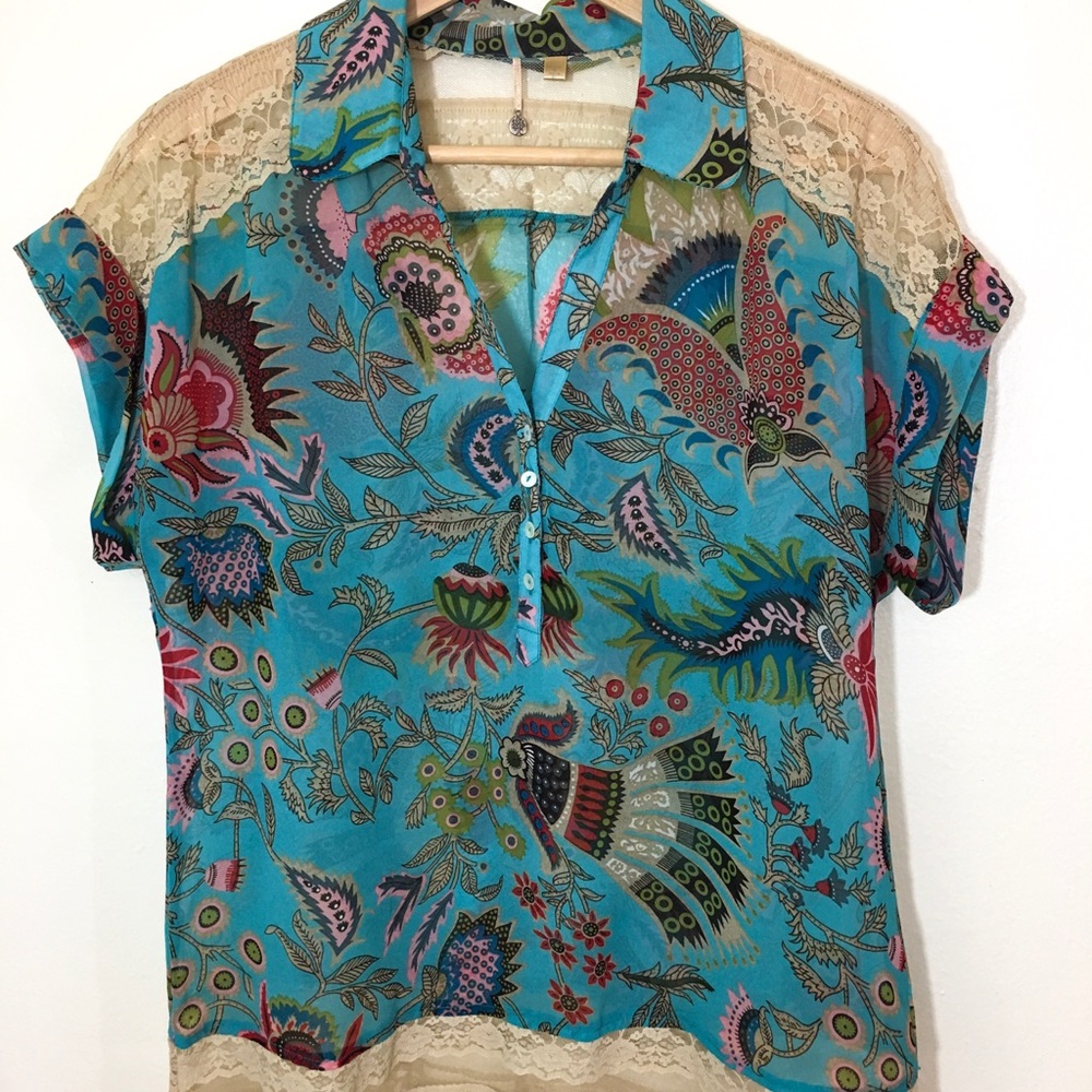 BOHO Floral Sheer Blouse